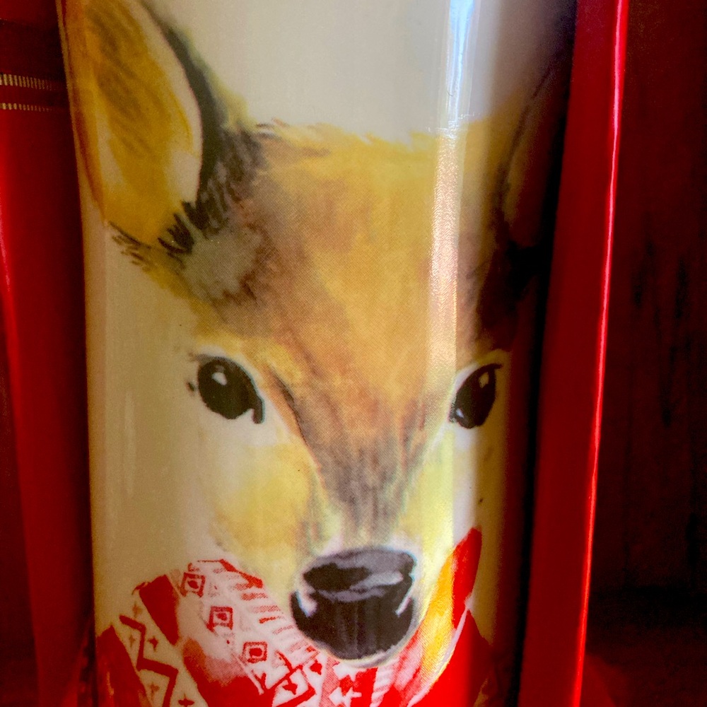 Ceramic travel mug deer image gift box